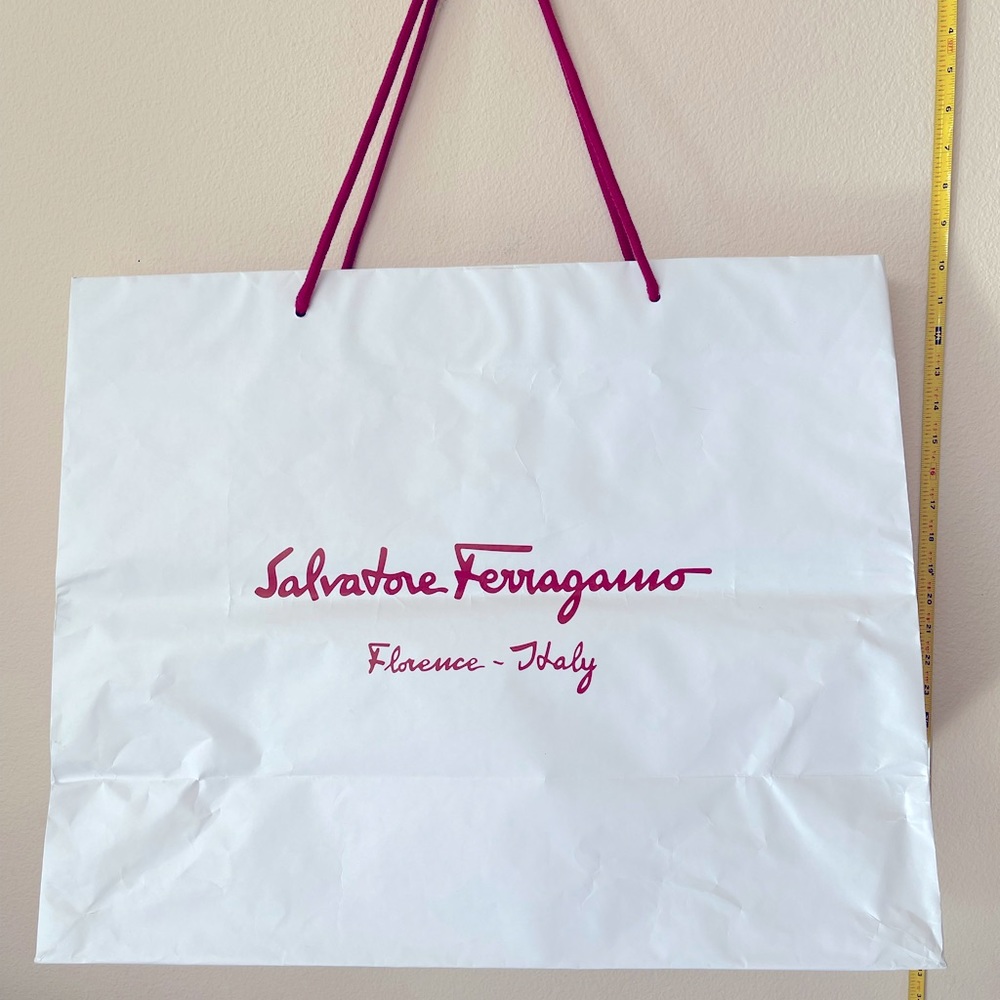 Giant White Salvatore Ferragamo Shopping Bag